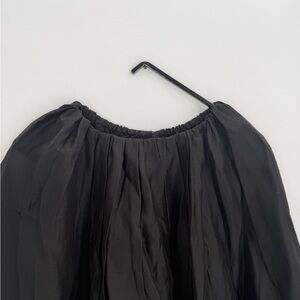 Cos Parachute Voluminous Raglan Sleeve Gathered Black Relaxed Fit Blouse